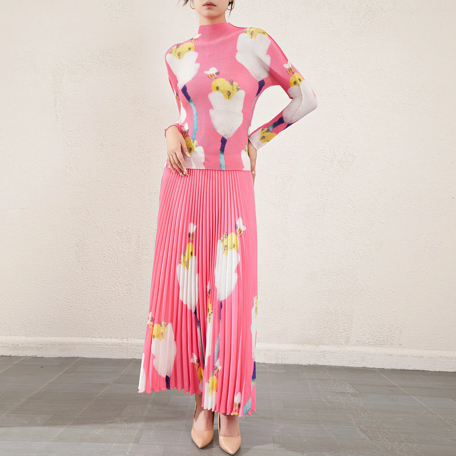 Плиссированный и облегчающий век модный комплект весна-осень Новинка три дома