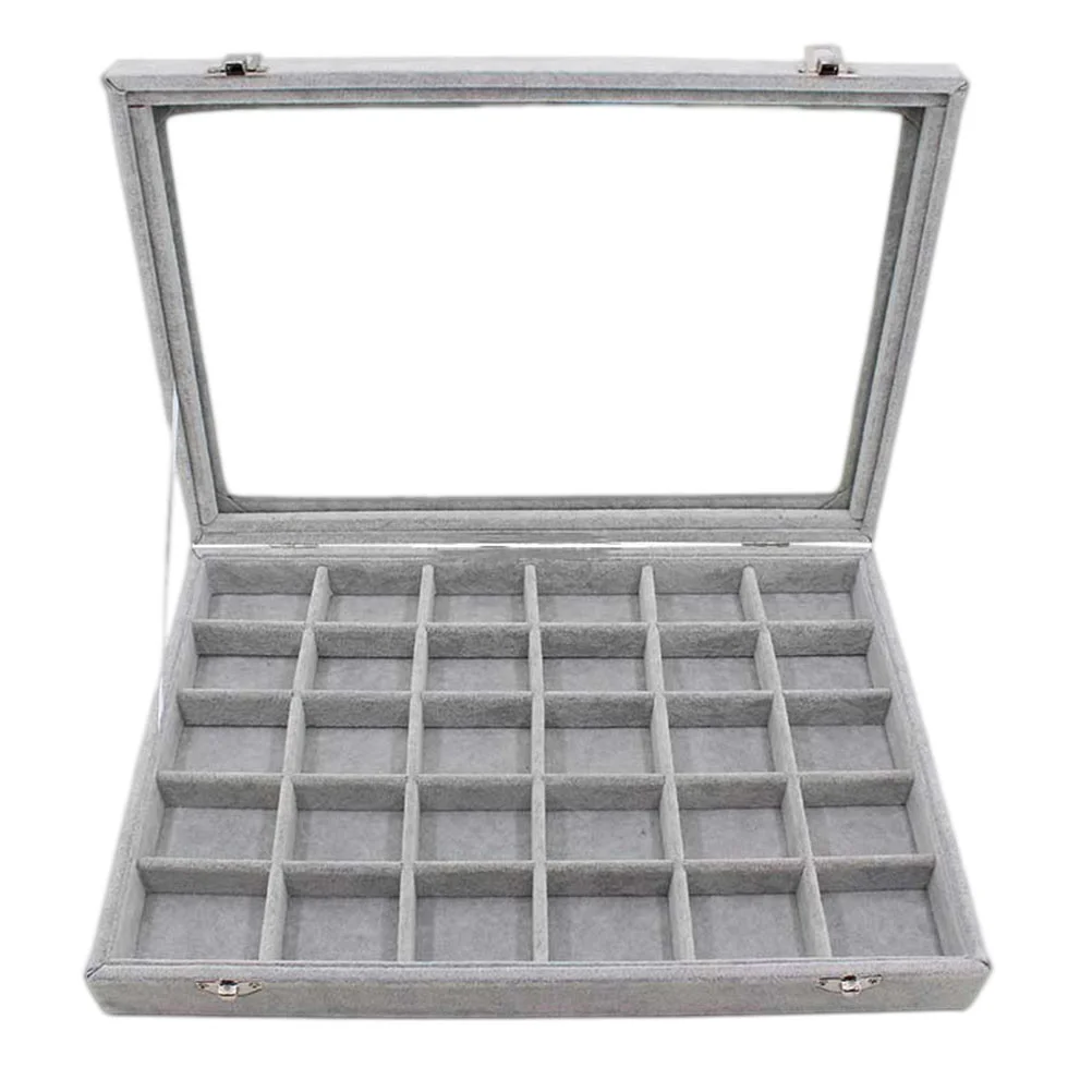 

1PC Jewlery Tray 30 Grids Large Portable Jewelry Box Pendant Organizer Earring Holder Jewelry Storage Case Gifts for Girls
