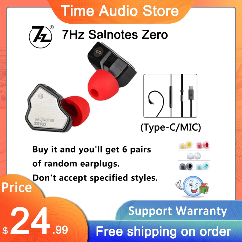 

7Hz Salnotes Zero HiFi 10mm Dynamic Driver In Ear Earphone IEM Type-C With MIC 0.78 IEM Metal Composite Diaphragm N52 Magnet