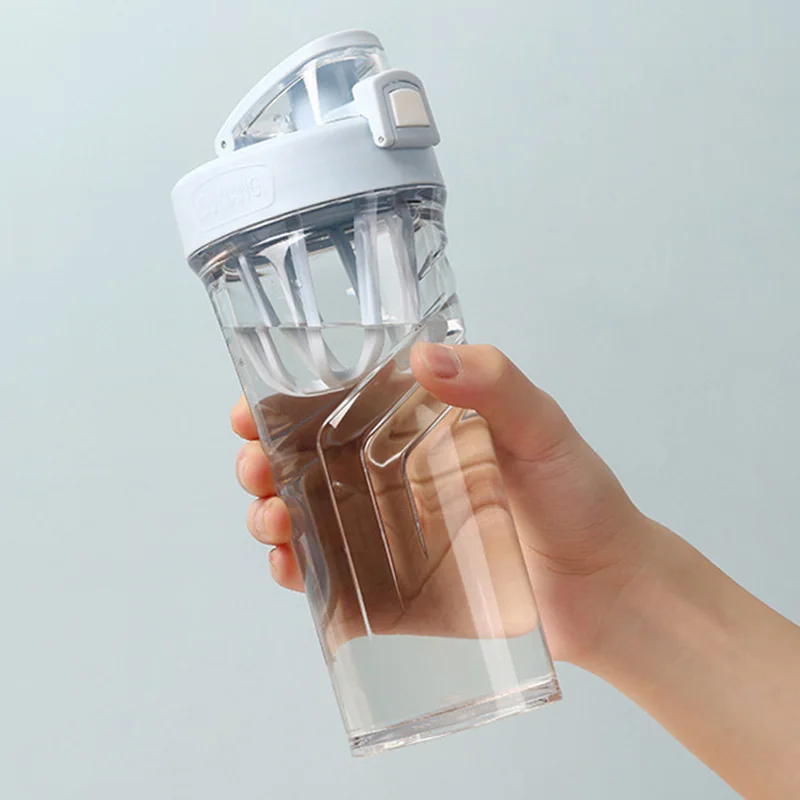 

710Ml Shaker Sports Water Bottle Fitness Protein Powder Milkshake Student Portable Large-Capacity Kettle Plastic Cup