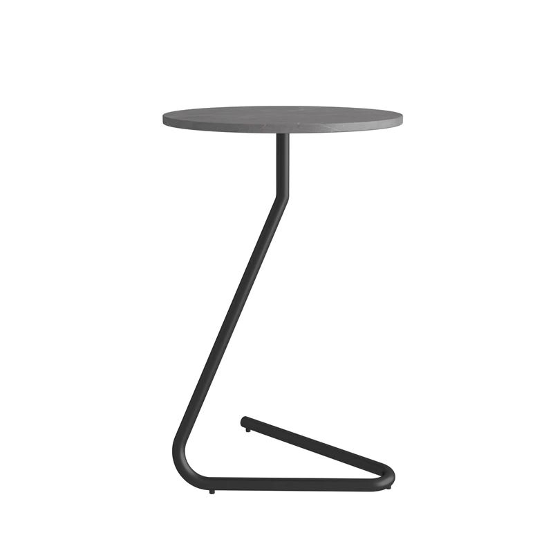 Белый круглый современный кофейный столик Декор металлический балкон