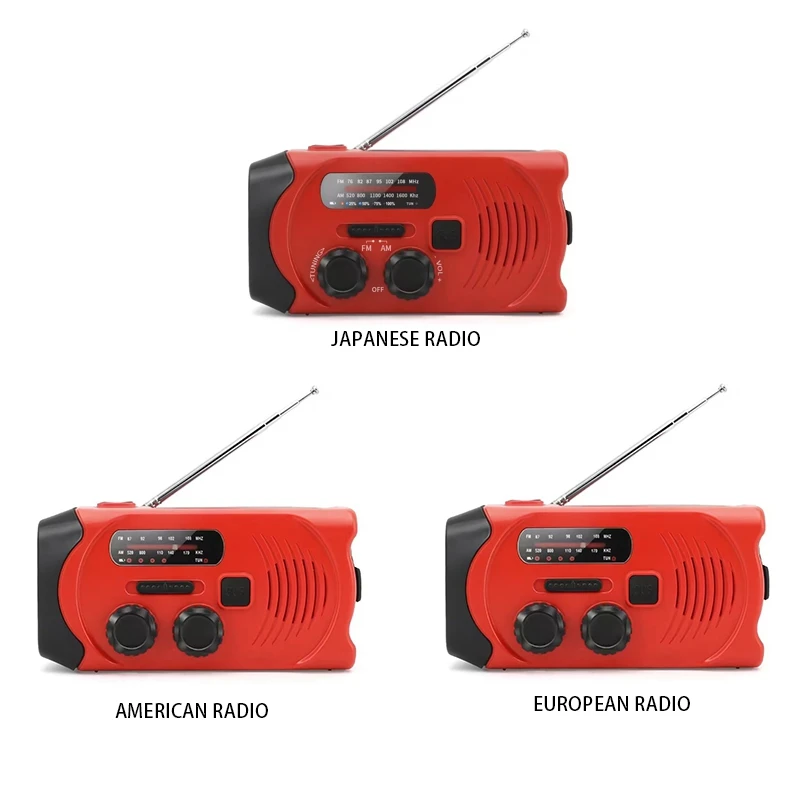 

Hand Crank Solar Radio Portable Weather Radio With LED Light For Emergency Disaster Prevention Outdoor -B