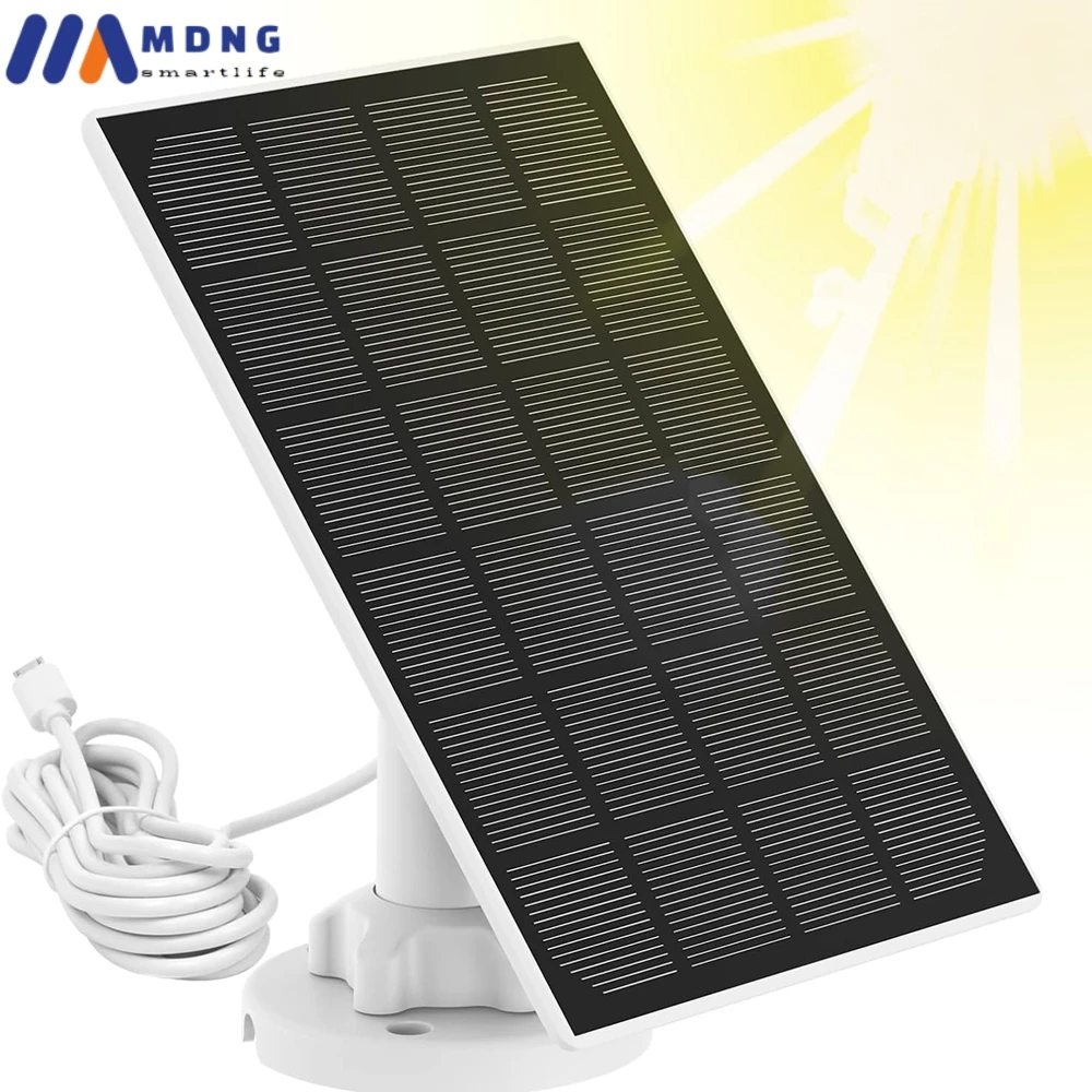 Waterproof 4W Solar Panel With 3 Meter Type-c Port Cable Outdoor Solar Panel 5V Micro USB For Phone eufy Cam/Wyze Cam /Arlo Cam