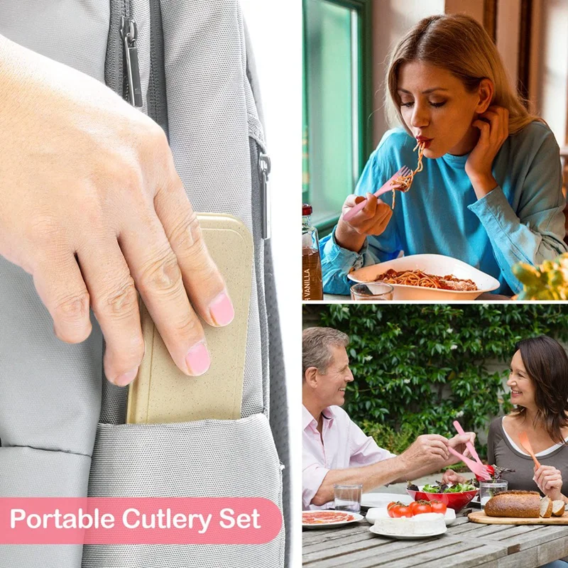 Многоразовый набор дорожных принадлежностей с футляром 4 комплекта портативной