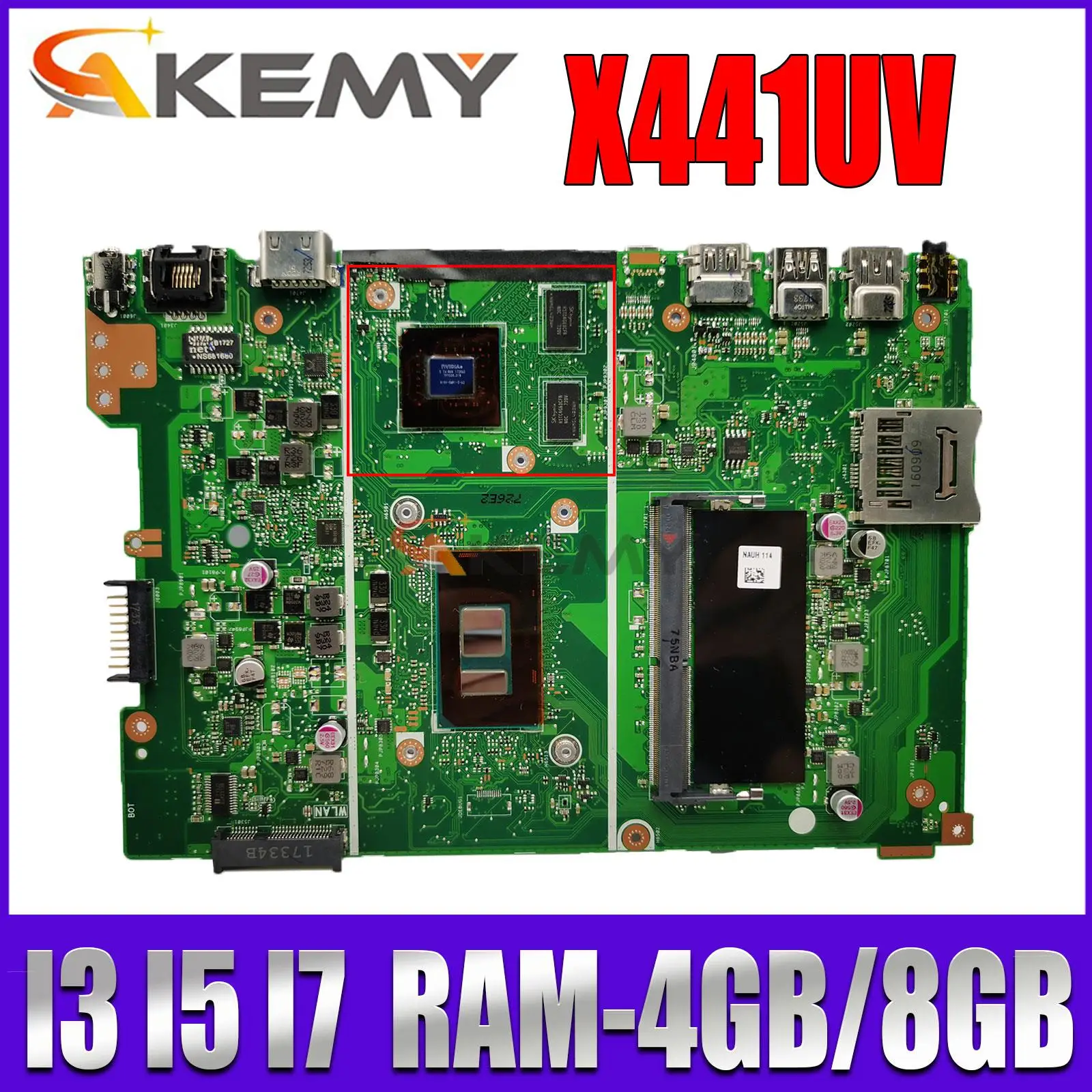 

Notebook X441U Mainboard For ASUS X441UV F441U A441U X441UVK X441UB Laptop Motherboard 4405U I3 I5 I7 RAM-4GB/8GB 920MX