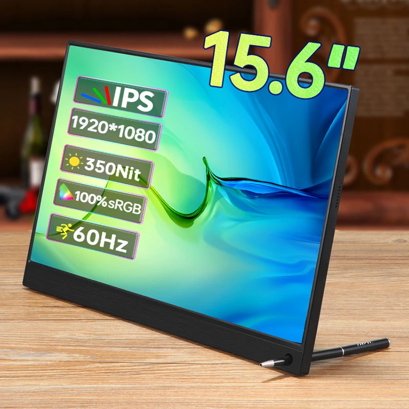 

15,6 дюймовый IPS 1080P портативный монитор 100% sRGB HDR 2 * HDMI 4 мм с узкой рамкой мобильный дисплей игровой экран для ПК ноутбука Xbox PS4/5