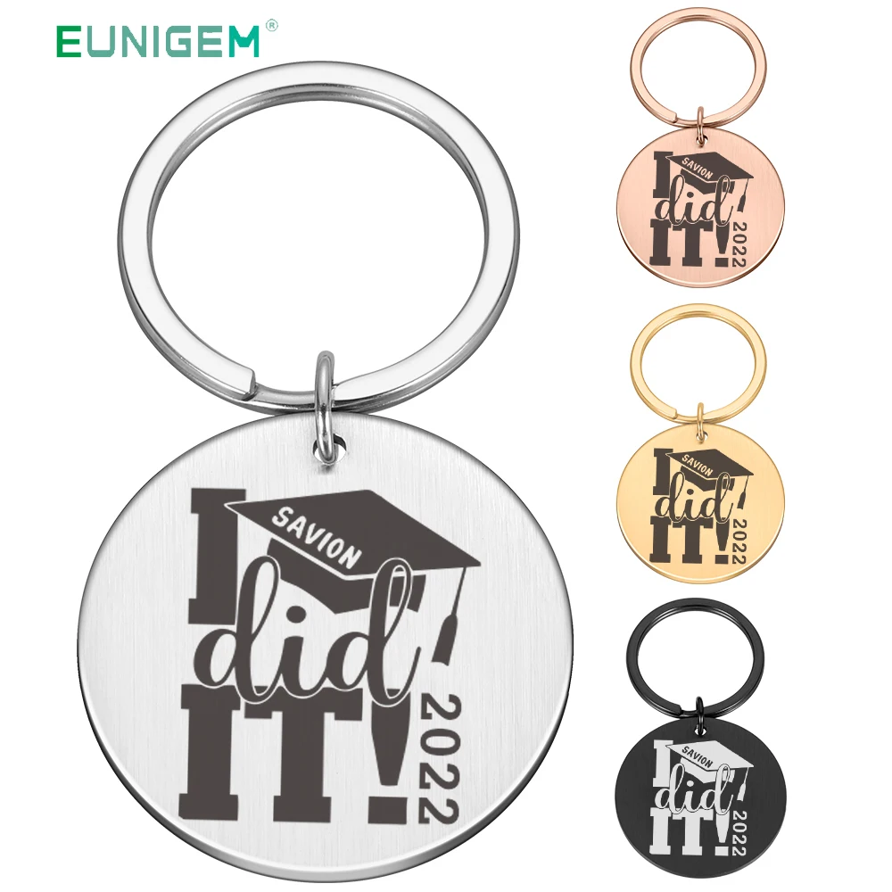 

2022 New Graduate Keychains Personalized Name Keychains Customized Products Graduated Birthday Gift for Graduation Friend Rings