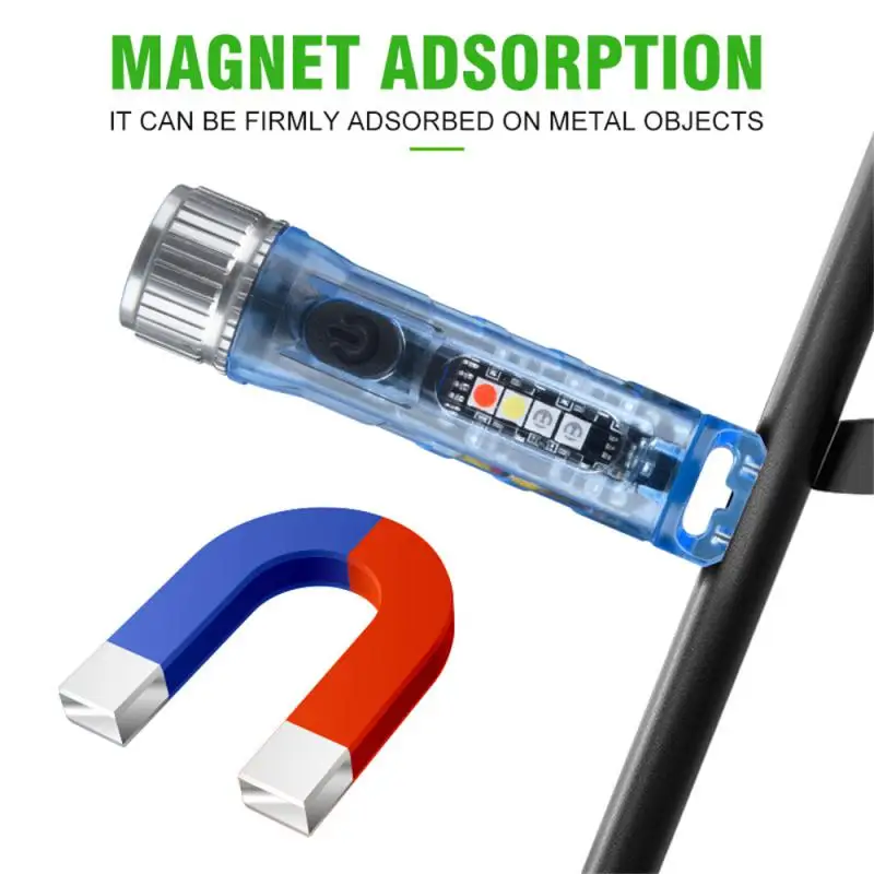 

Mini Flashlight LED Multi-function Waterproof Keychain Flashlight Portable Powerful Waterproof Magnetic Camping Torch Light