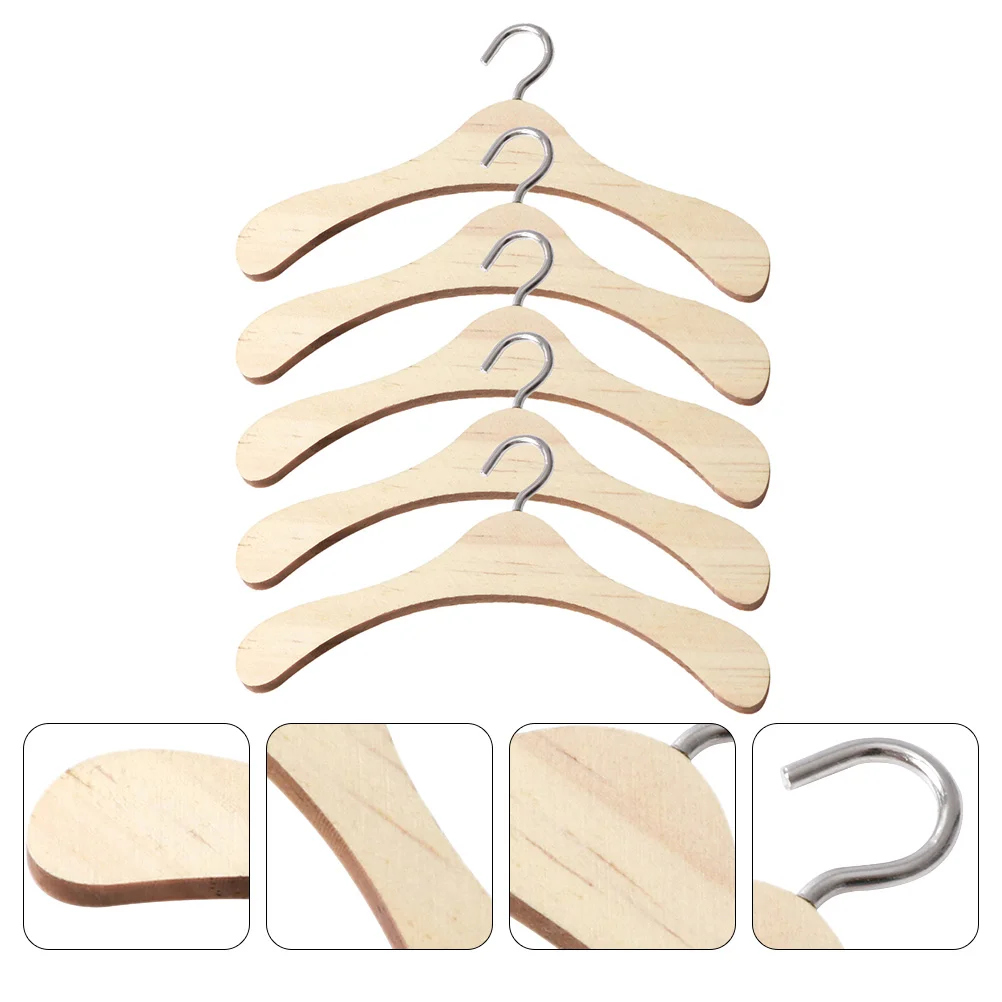 

Hangers Clothes Hanger Wooden Baby Accessories Wardrobe Inch Kids Miniature Coat Dress Mini House Furniture 100Pack Toddler