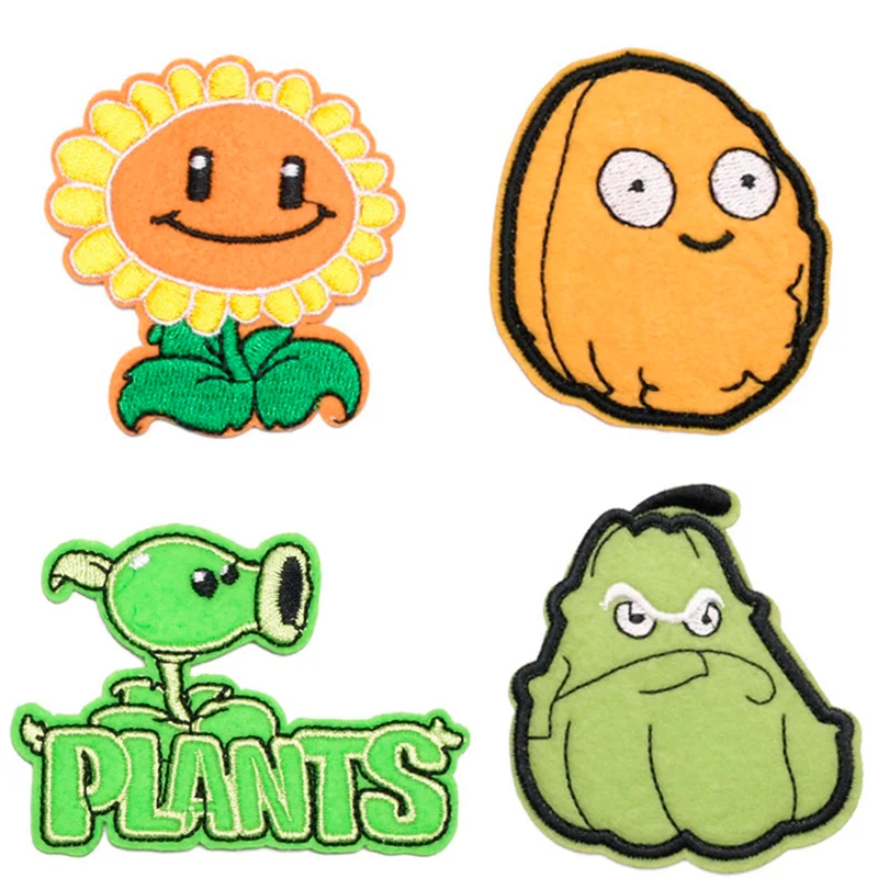Вышитые нашивки Растения против Зомби для одежды горохострел Подсолнух Сквош