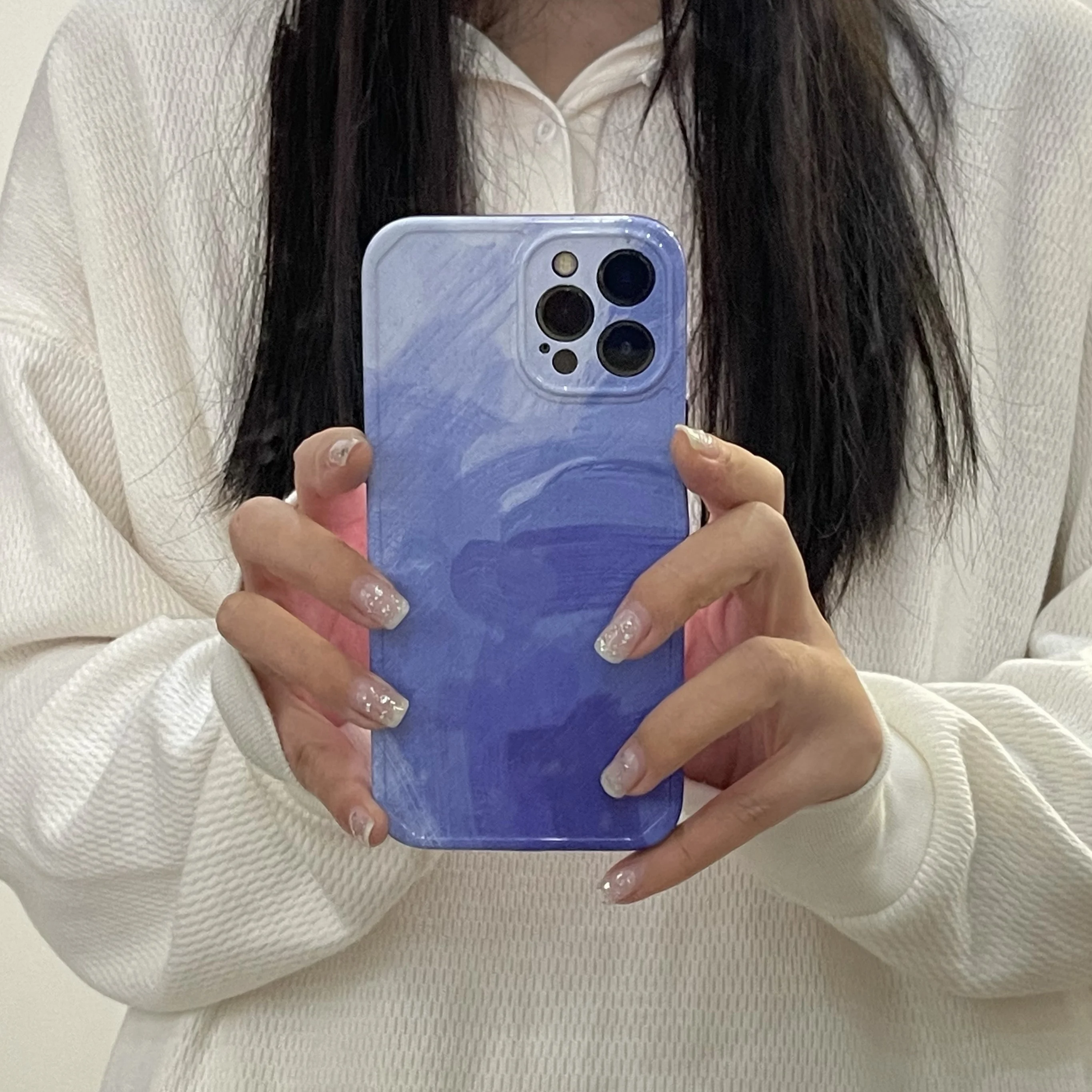 Модный Синий Граффити-чехол Klein с градиентом для iPhone 11 12 13 Pro Max чехол телефона X Xr Xs