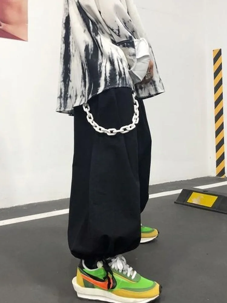 Женские брюки-карго в стиле Харадзюку с широкими штанинами |