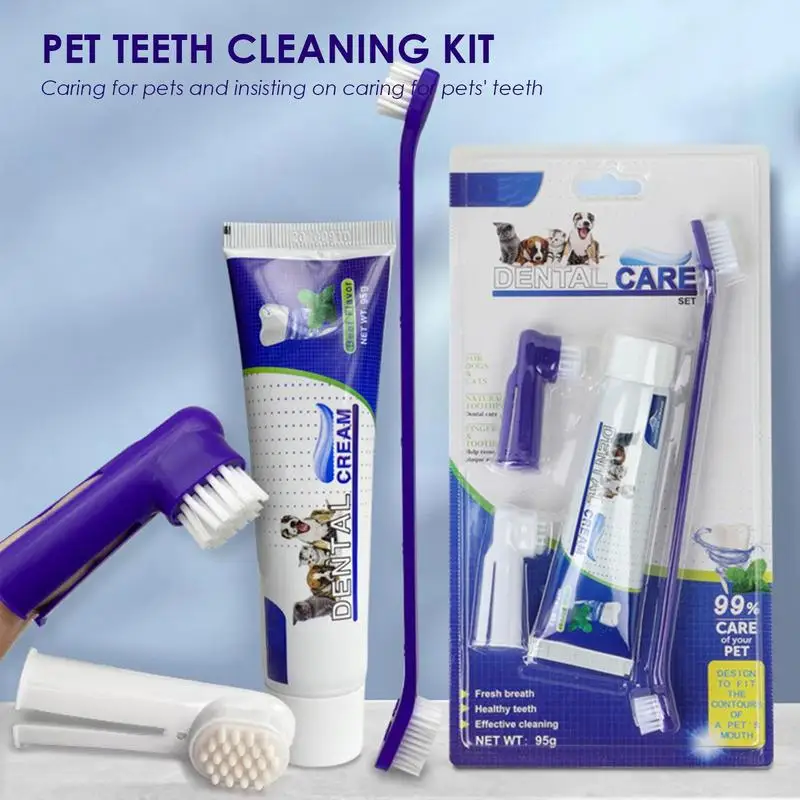 

Dog Toothbrushes And Toothpaste Set Puppy Kitten Tooth Brushing Essentials Complete Small Dogs Teeth Care Kit For Home Pet Store