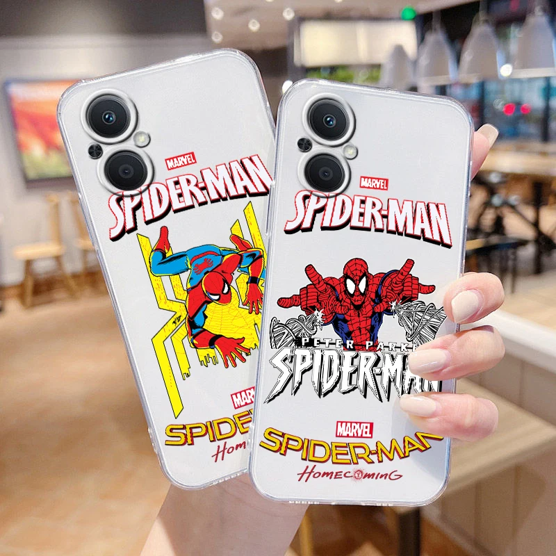 

Avenger Alliance Funny SpiderMan Phone Case For OPPO A5 A9 A53 Reno 7 6 5 4 2 Find X3 X2 Z Lite Neo Pro Plus SE transparent