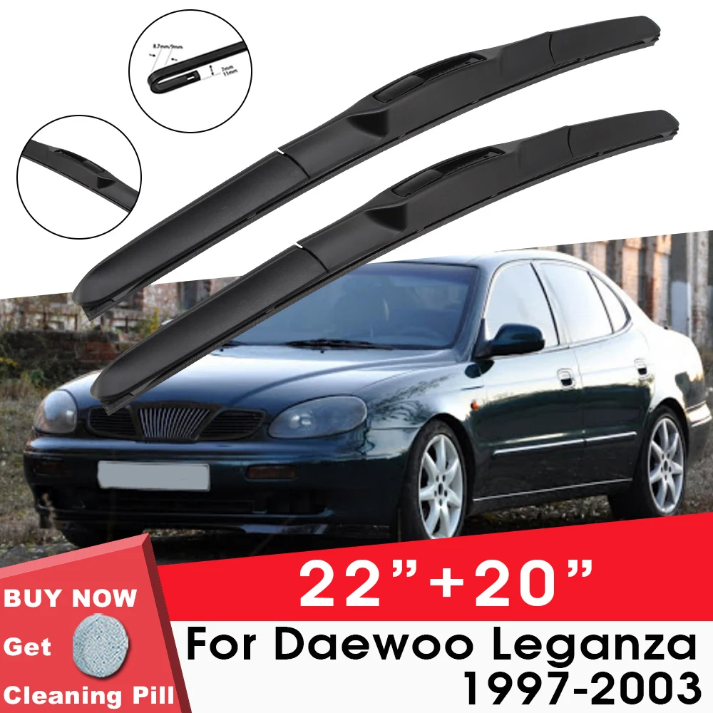 

Car Wiper Blade Front Window Windshield Rubber Silicon Wiper For Daewoo Leganza 1997-2003 22"+20" LHD RHD Car Accessories