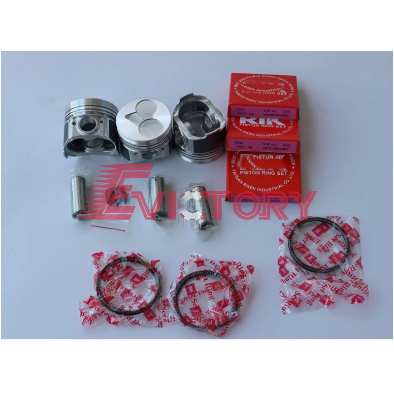 

For kubota U-008 excavator repair D722 oversized piston and piston ring +0.50