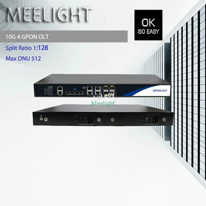 LRG304 4 порта 10G GPON OLT волоконно-оптический L3 переключатель FTTH CATV GBIC 7dB EPON