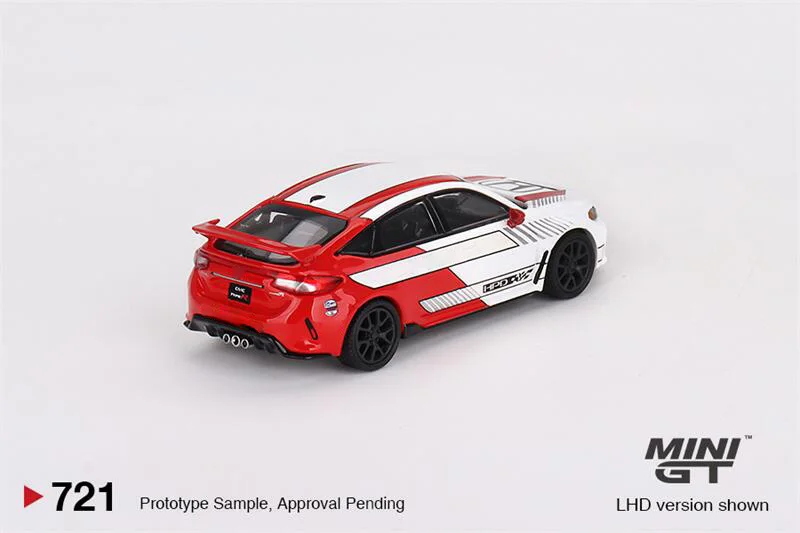 Мини GT 1:64 Civic Тип R #2 2023 Pace автомобиль Белый литая модель автомобиля