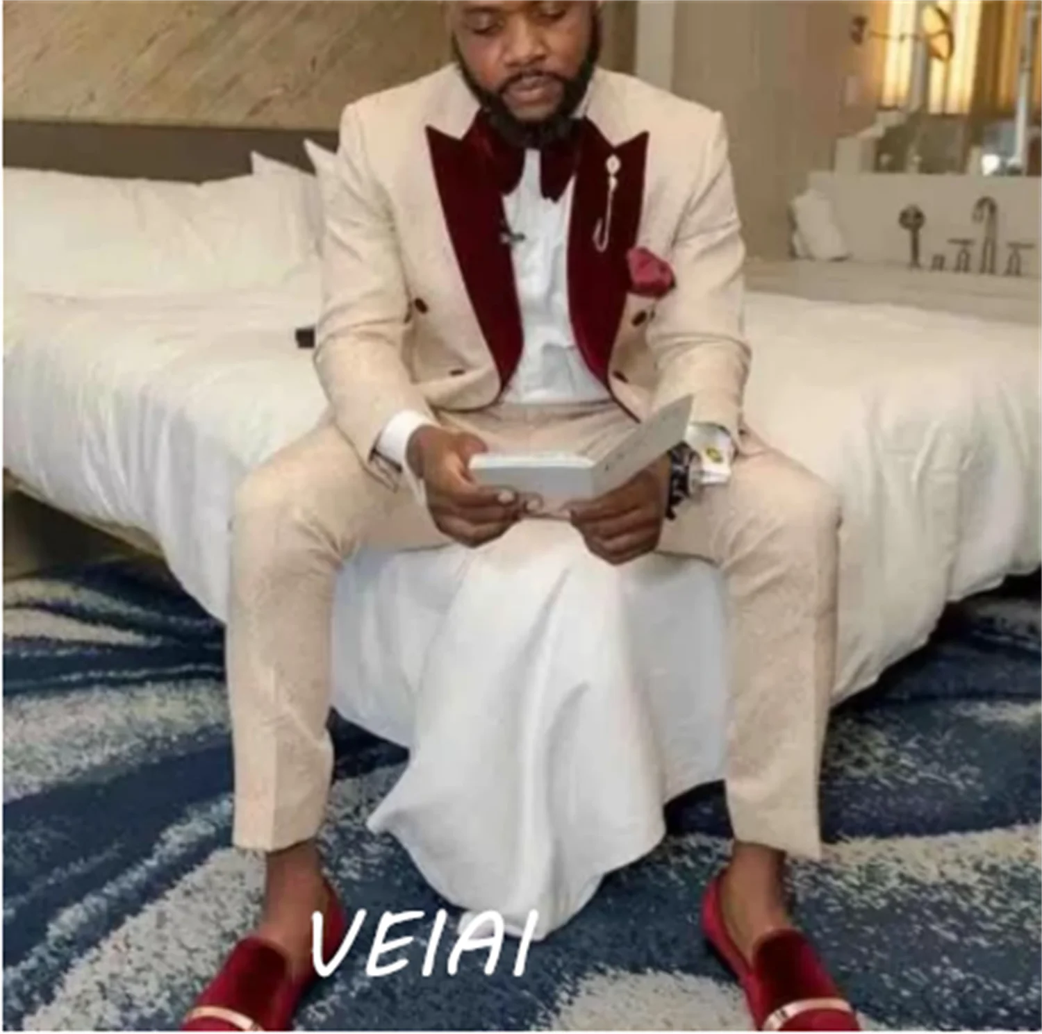 

Цветочные смокинги для жениха для мужчин, свадебные с двубортным пиковым лацканом, в африканском стиле, 2 предмета, костюм для выпускного вечера