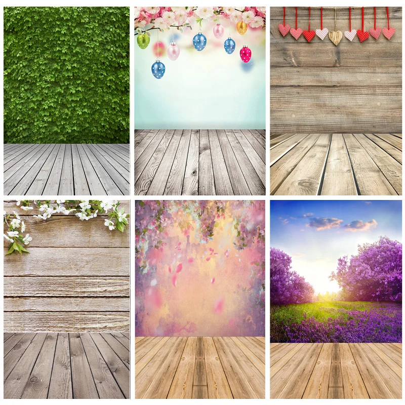 

Art Fabric Photography Backdrops Wall And Wood Floor Flower Planks Landscape Photo Studio Background 22517 MBD-02