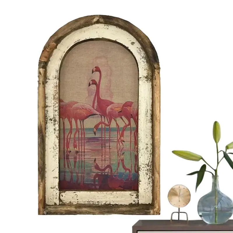Настенная картина для спальни декоративная с фламинго искусство деревянная в