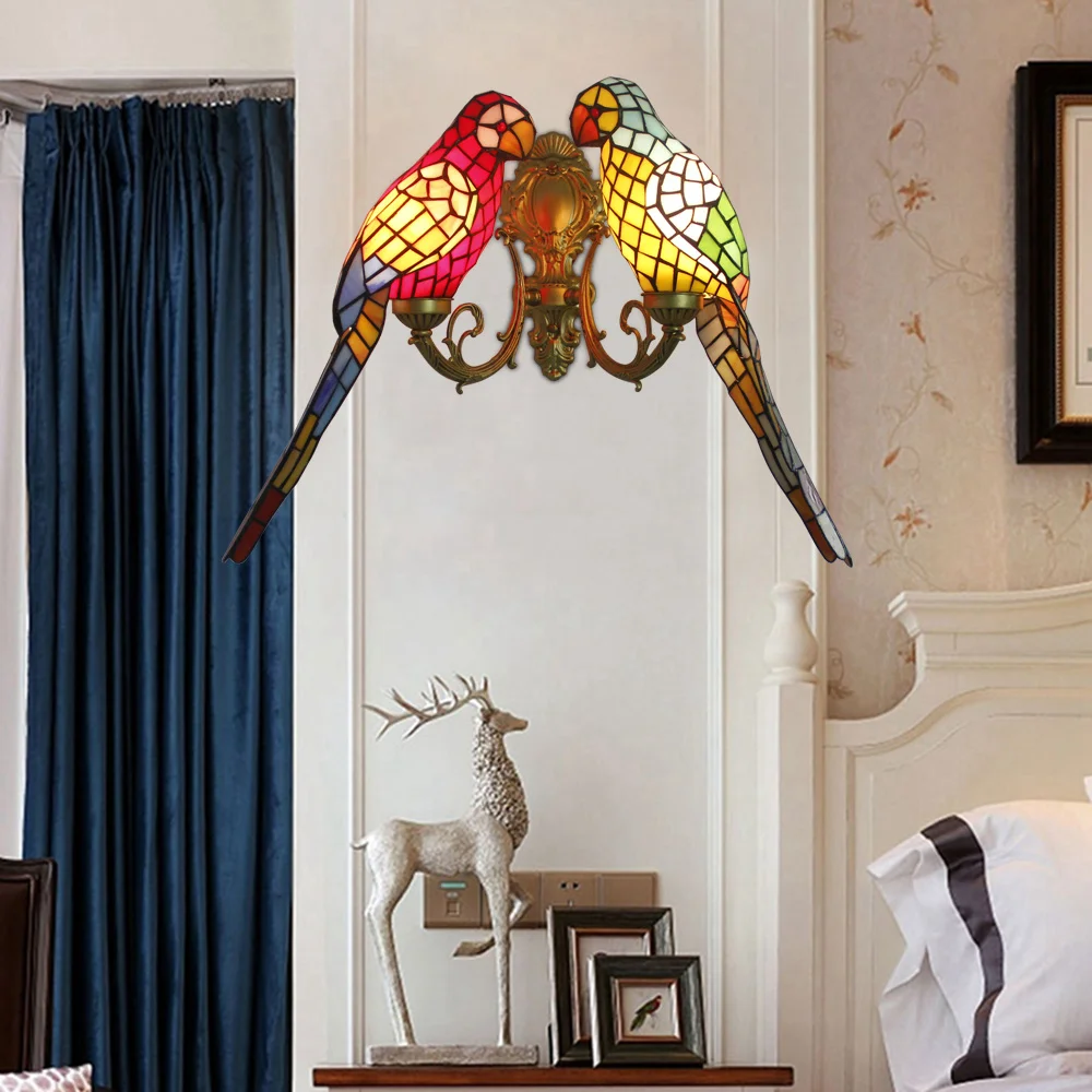 

Exotic Atmosphere Bird Wall-sconces Lamp for Turkish Restaurant Bar Coffee Beautiful Colorful Home Decor Art Wall Light