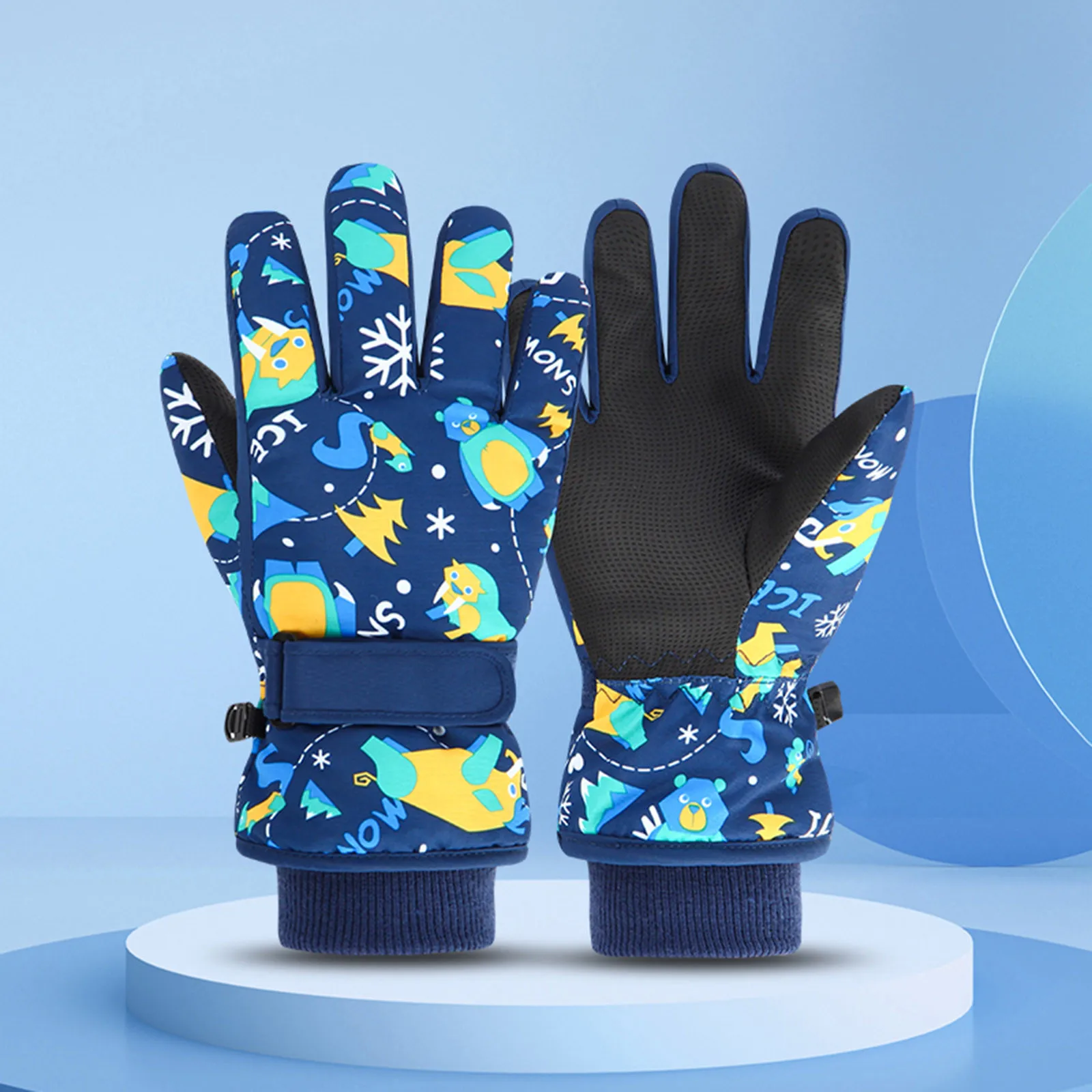 

Children Cartoon Print Winter Ski Gloves Thermal Gloves Thermal Cycling Gloves Kids Mittens for Women Cold Weather Insulated