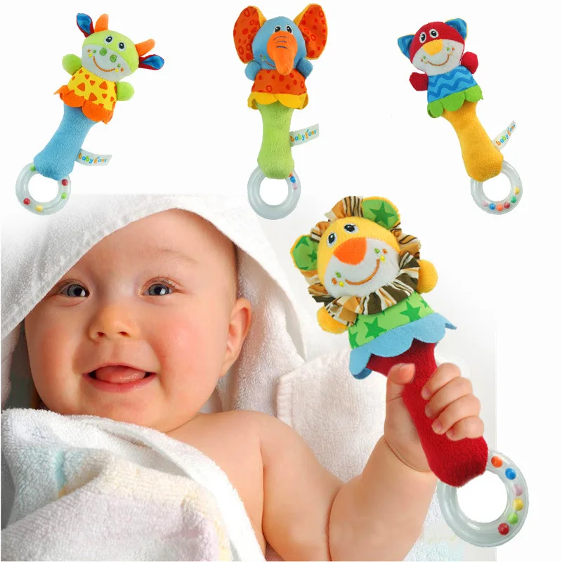 

Baby Animal Rattles Bed Hanging Toy Visual Grab Ability Newborn 0-12 Months Training Mobile Bell Dolls Infant Stroller speelgoed