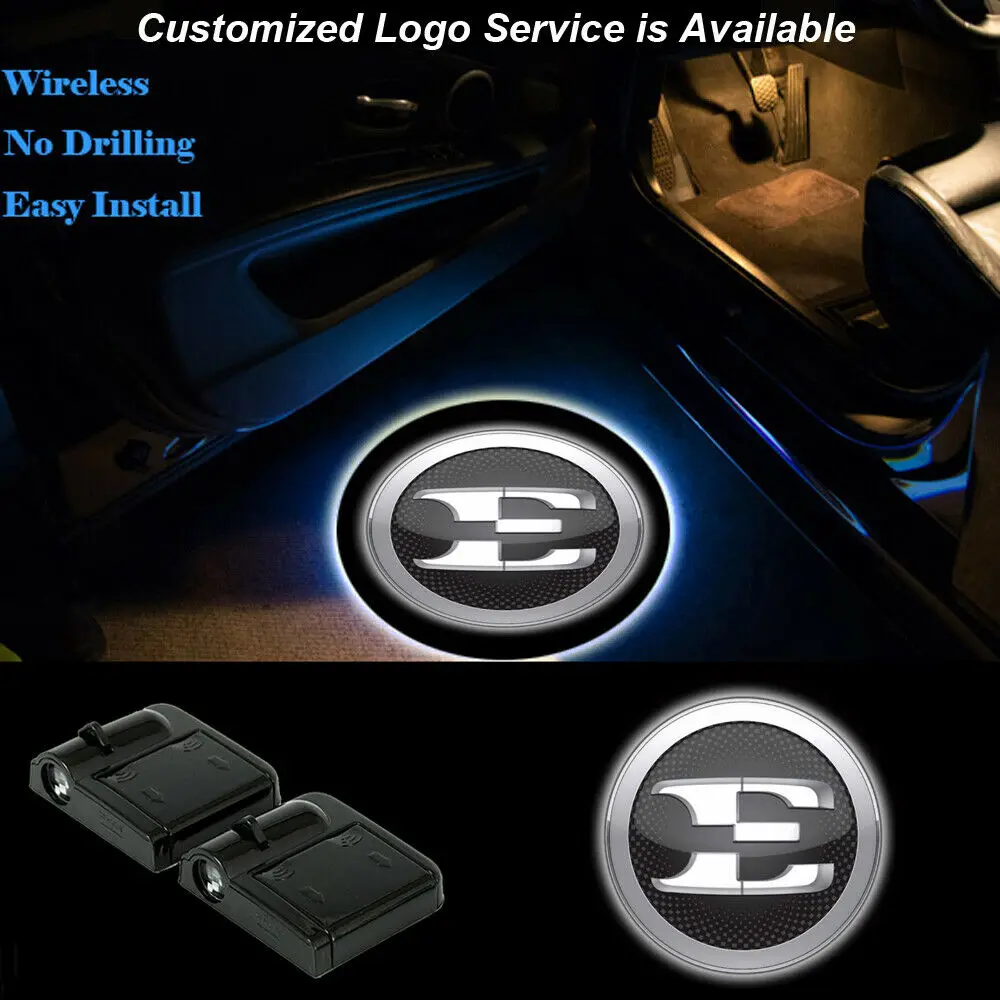 Купи 2pcs E Logo Wireless LED Car Door Courtesy Welcome Laser Projector Shadow Light for Stinger за 1,041 рублей в магазине AliExpress