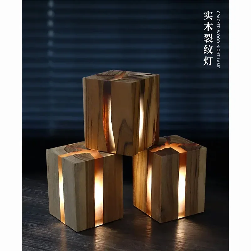 Креативная атмосфера для открытого лагеря семейная Настольная лампа с трещинами