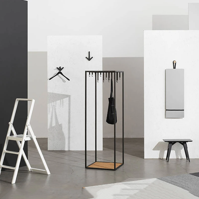 

Corner Storage Clothes Rack Stand Storage Hangers Coat Rack Metal Bags Vertical Floor Hanger Design Perchero Ropa Household Item