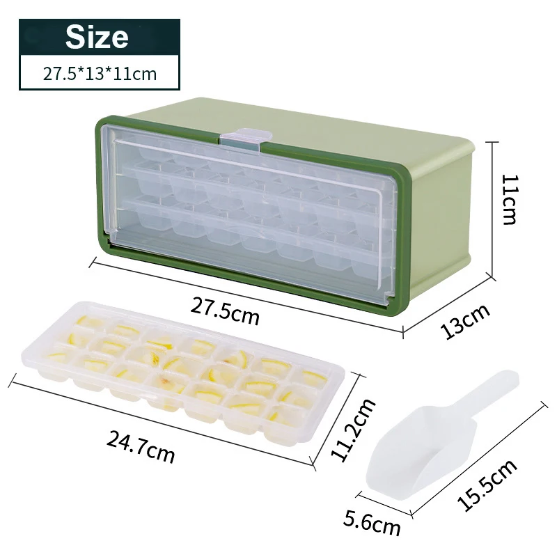 Креативный 3-слойный выдвижной ящик лоток с формой для кубиков льда контейнером