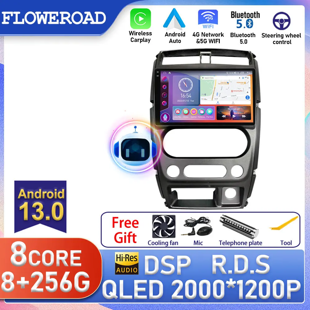 QLED Android 13 0 для Suzuki Jimny 2007 - 2012 автомобильное радио мультимедийный видеоплеер