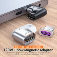 120w usb type c magnetic cable adapter for ipad pro macbook usb c male to type c bent converter for xiaomi samsung phone game