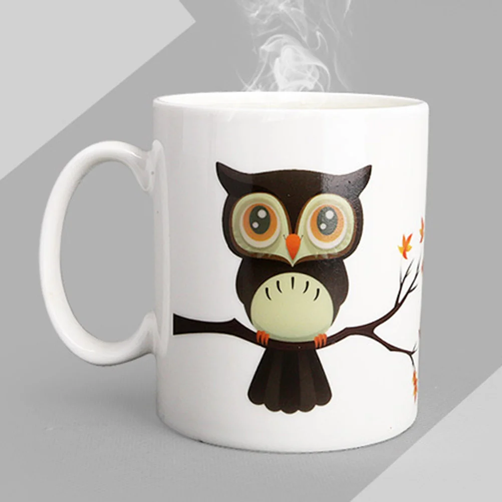 

1pcs Color Changing Mugs Creative Ceramic Owl Color Changing Mugs for Office Coffee
