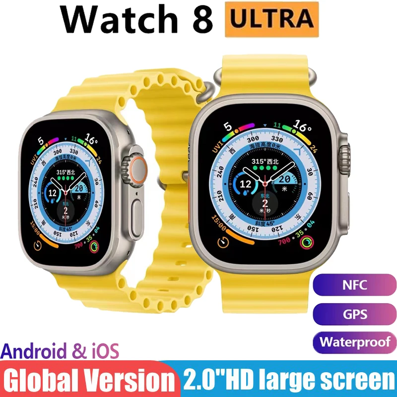 

2023 New Watch Smart Watch Ultra Upgraded 49mm Men Series S8 NFC Wireless Charging Bluetooth Call GPS Smartwatch Women