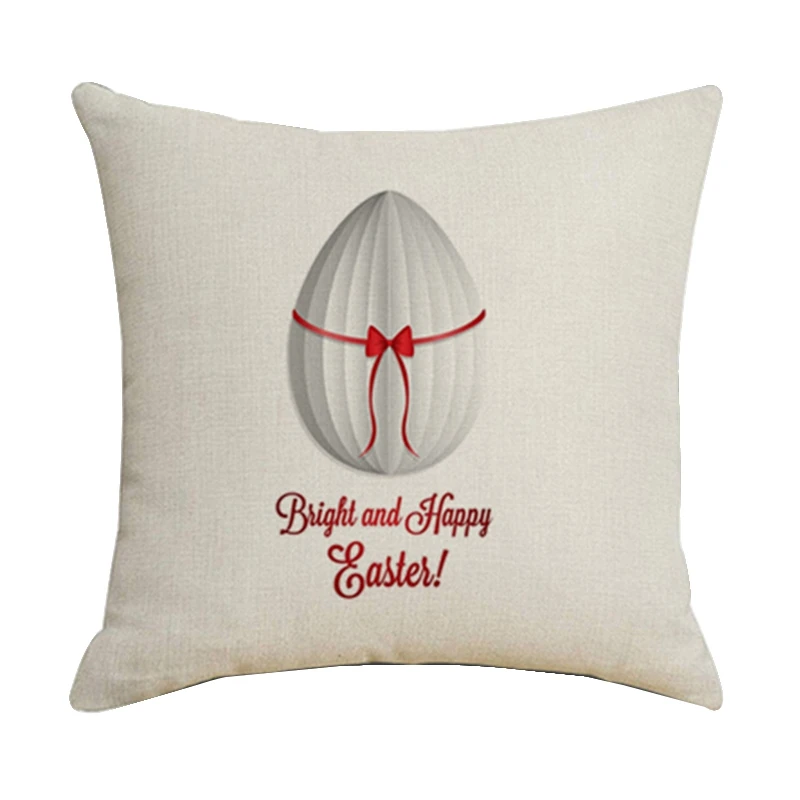 

45X45cm Easter Linen Pillowcase Egg Bowk Sofa Cushion For Car Home Living Room Decoration Easter Throw Pillow Case