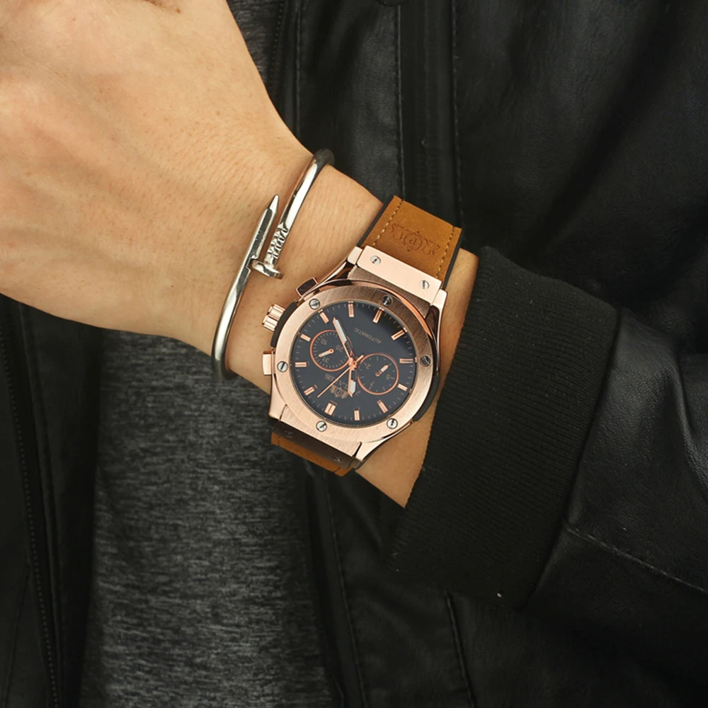 2022 Top Brand New Mens Watches Luxury Multifunction Automatic Self Mechanical Leather Strap Watch Sports Chronograph AAA Clocks |