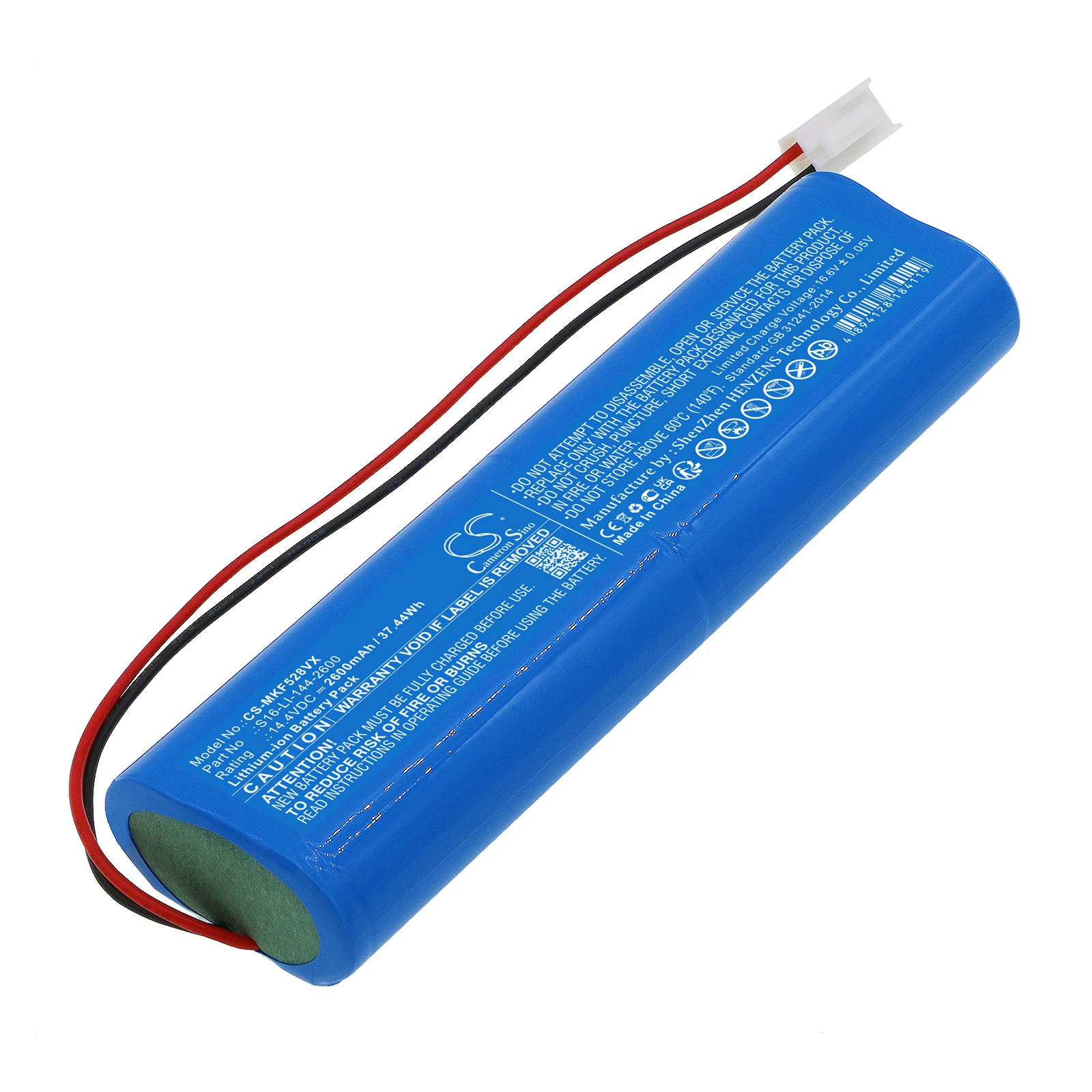 

Vacuum Battery For Marklive S16-LI-144-2600 F528A Capacity 2600mAh / 37.44Wh Color Blue Volts 14.40V Grass Weight 348g