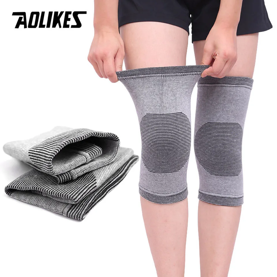 

Эластичные Наколенники AOLIKES, 1 пара, бандаж для поддержки колена артрит ног, травма, тренажерный зал, рукав, быстрая поддержка лодыжки