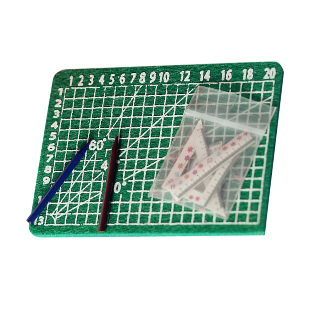 

Mini Cutting Mat Miniature Model Cabinet House Ruler Crafts Ornament Toy Figurines Tool 12 Accessories Sewing