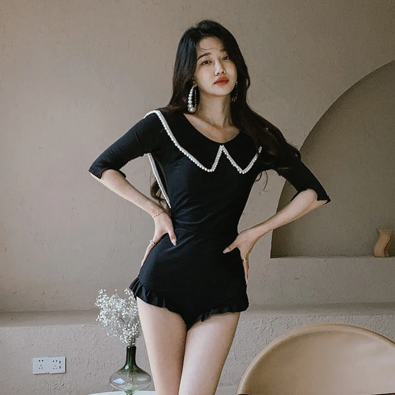 

Цельный костюм, купальник, женский купальник, новинка 2022, бикини, одежда для купания, летняя юбка для плавания с открытой спиной и бисером