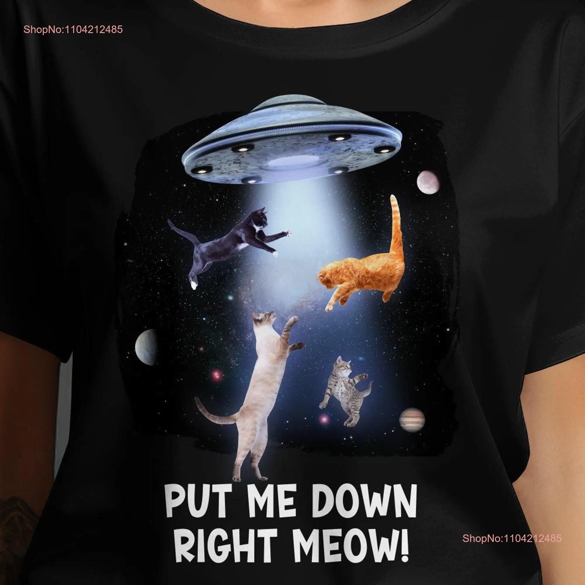 Футболка Put Me Down Right Meow забавная футболка CaT Lover для женщин Crazy Lady милая с длинными