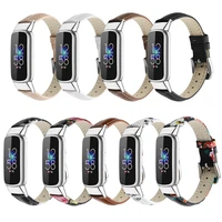 new leather strap for fitbit luxe band smart watch accessory replacement bracelet wrist band luxury printing correa