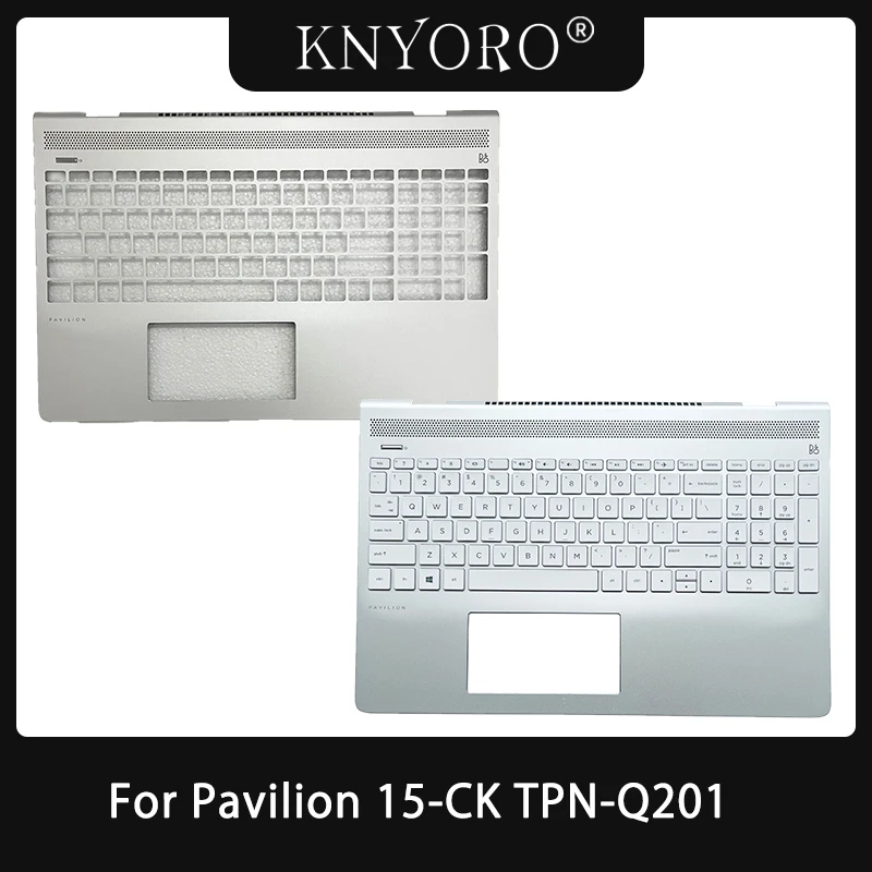 

Laptop US Keyboard Palmrest for HP Pavilion 15-CK TPN-Q201 Notebook Palmrest Upper Case Cover Component L01927-001 Silver Shell