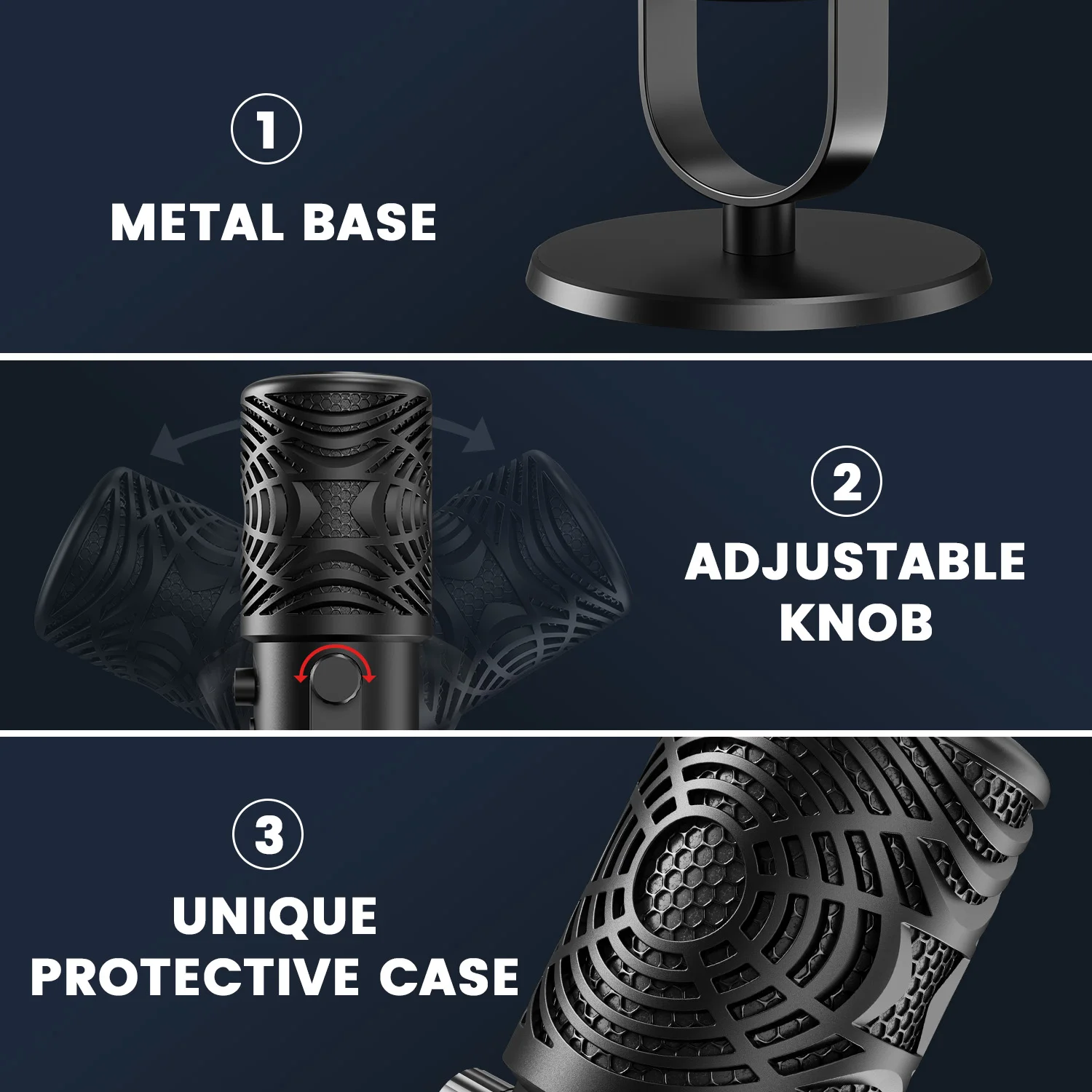 Конденсаторный микрофон Oneodio FM1 профессиональный студийный потоковый с