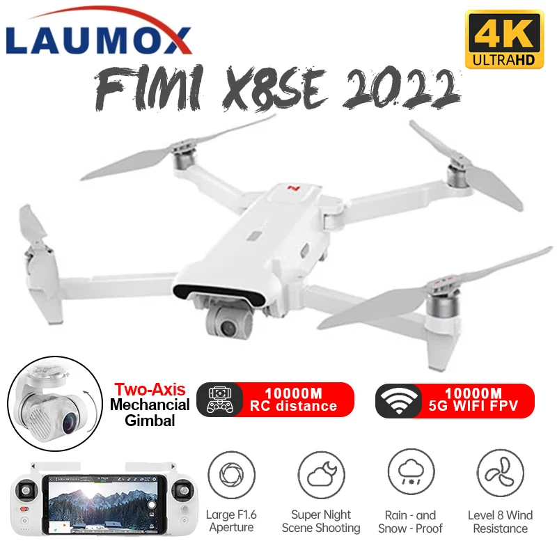 FIMI X8 SE 2022 Drone 4K Professional GPS 5G WiFi 3 Axis Gimbal With HD Camera 10KM FPV RC Foldable Brushless Quadcopter