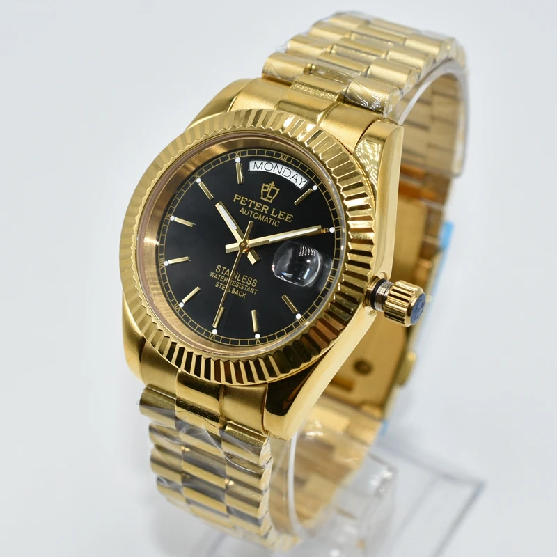 

Мужские механические наручные часы с автоподзаводом, с календарем и сапфировым стеклом