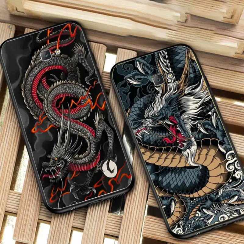

Chinese Vintage Dragon Phone Case for Samsung J 2 3 4 5 6 7 8 prime plus 2018 2017 2016 core