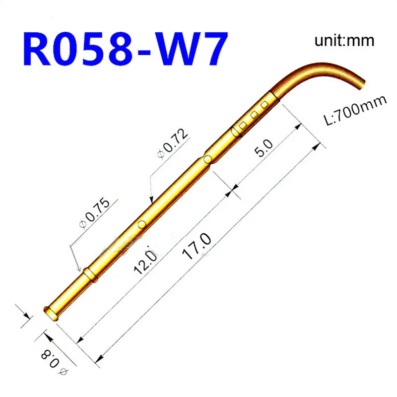 200 шт. R058-2W7 Тесты строчка на рукавах внешний Диаметр 0 72 мм провод Длина 700 игла